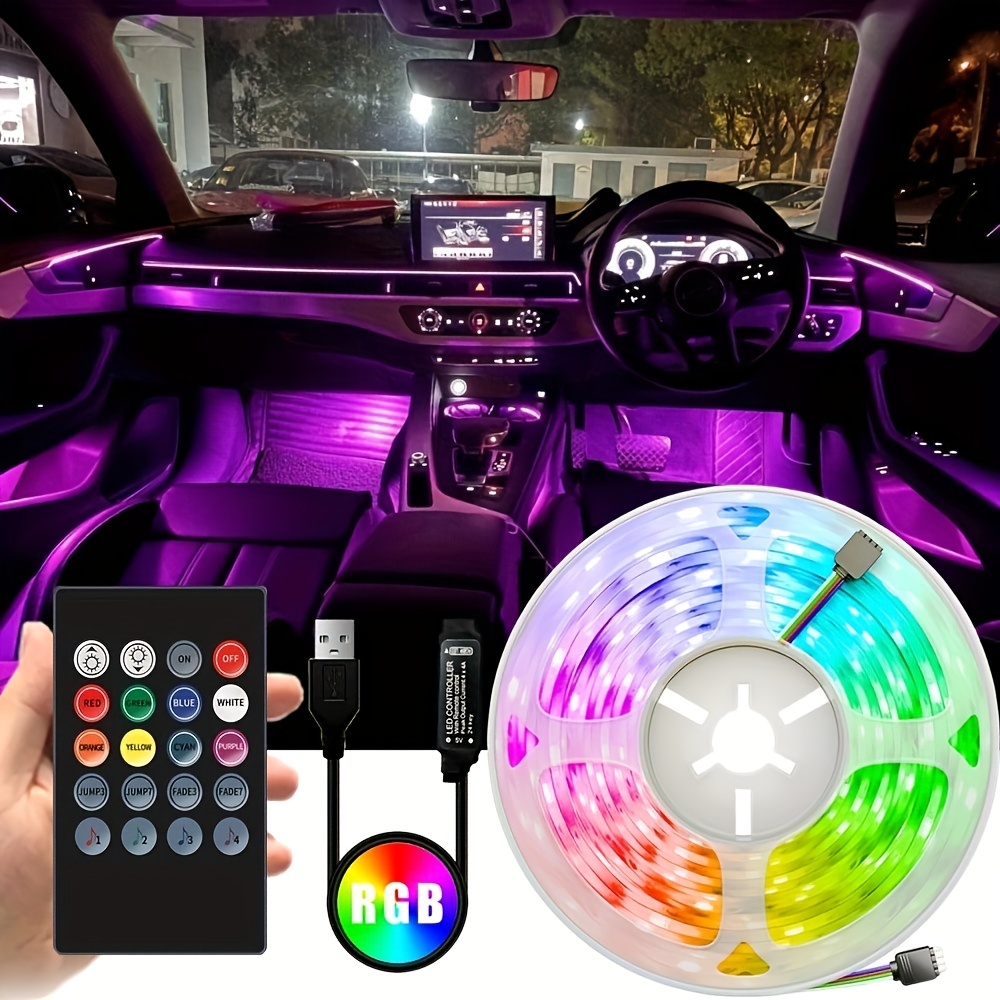 Tira de luces LED RGB con control remoto 24 teclas USB 5V 1M 2M 3M 4M 5M  impermeable flexible cinta luces para fondo de TV