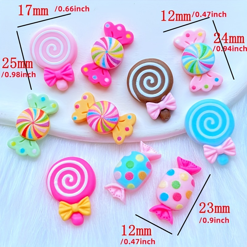 Lollipop Candy Resin Polymer Clay Flatback Charms Cabochon 30pc