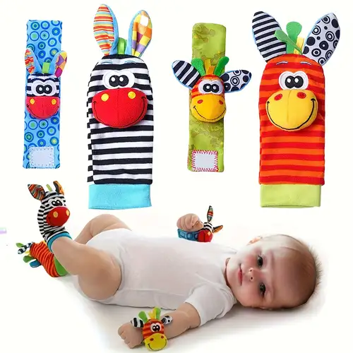 Sonajeros de muñeca, sonajero de juguete para bebés de 3 a 6 meses,  calcetines para pies y piernas, tobillos, brazo y mano, agitador para bebés  de 6 a