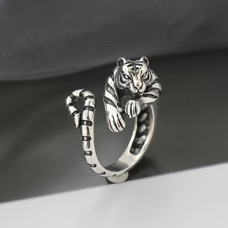 Men's Vintage Tiger Head Open Mouth Ring