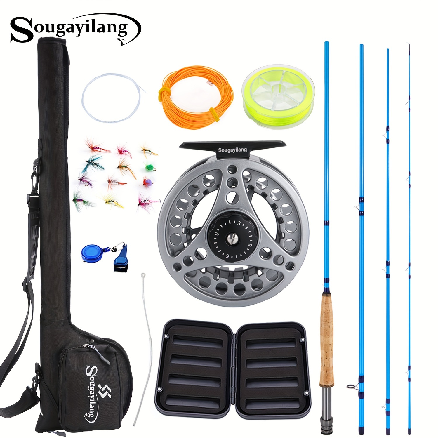 sougayilang 9ft 5 weight four piece fly fishing rod package
