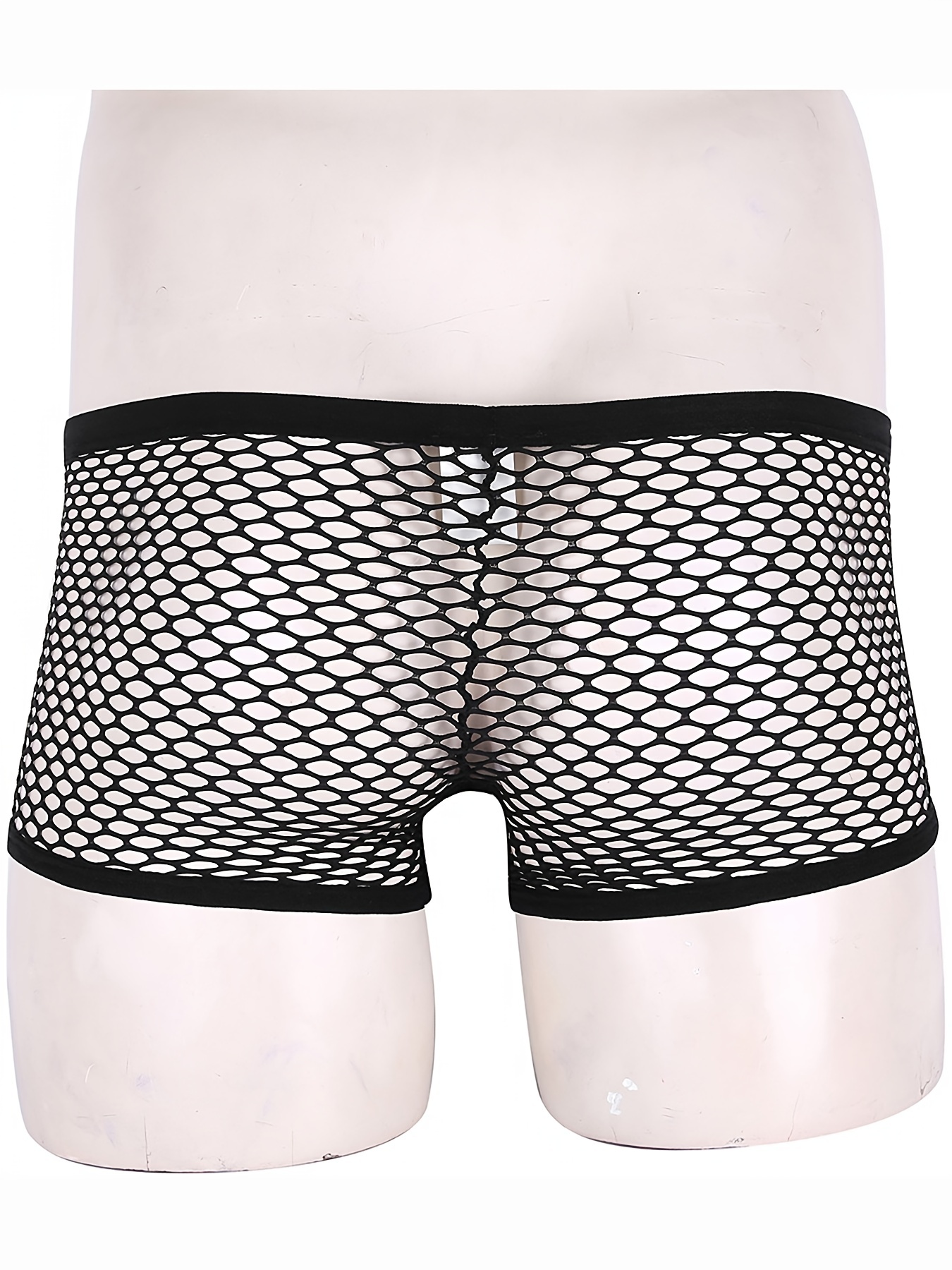 Sexy Men Transparent Net Mesh Boxer Brief Trunks Lingerie Underwear Shorts  L-2XL