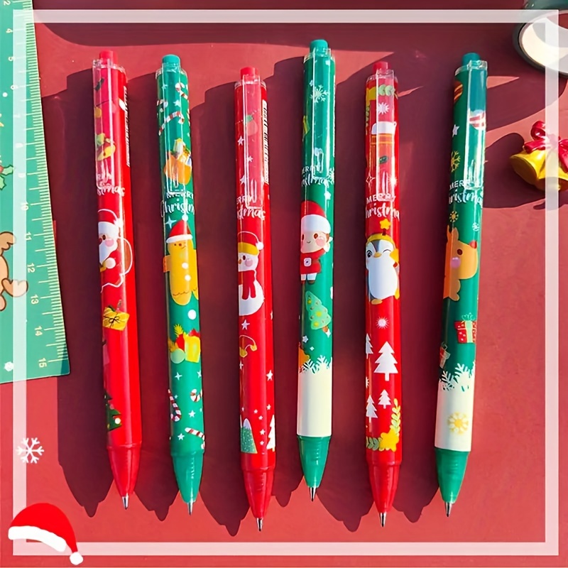 6 Colors Cute Christmas Ballpoint Pen Cartoon 0.5mm Ball Pen Office School  Supplies Pens for Writing Stationery - AliExpress