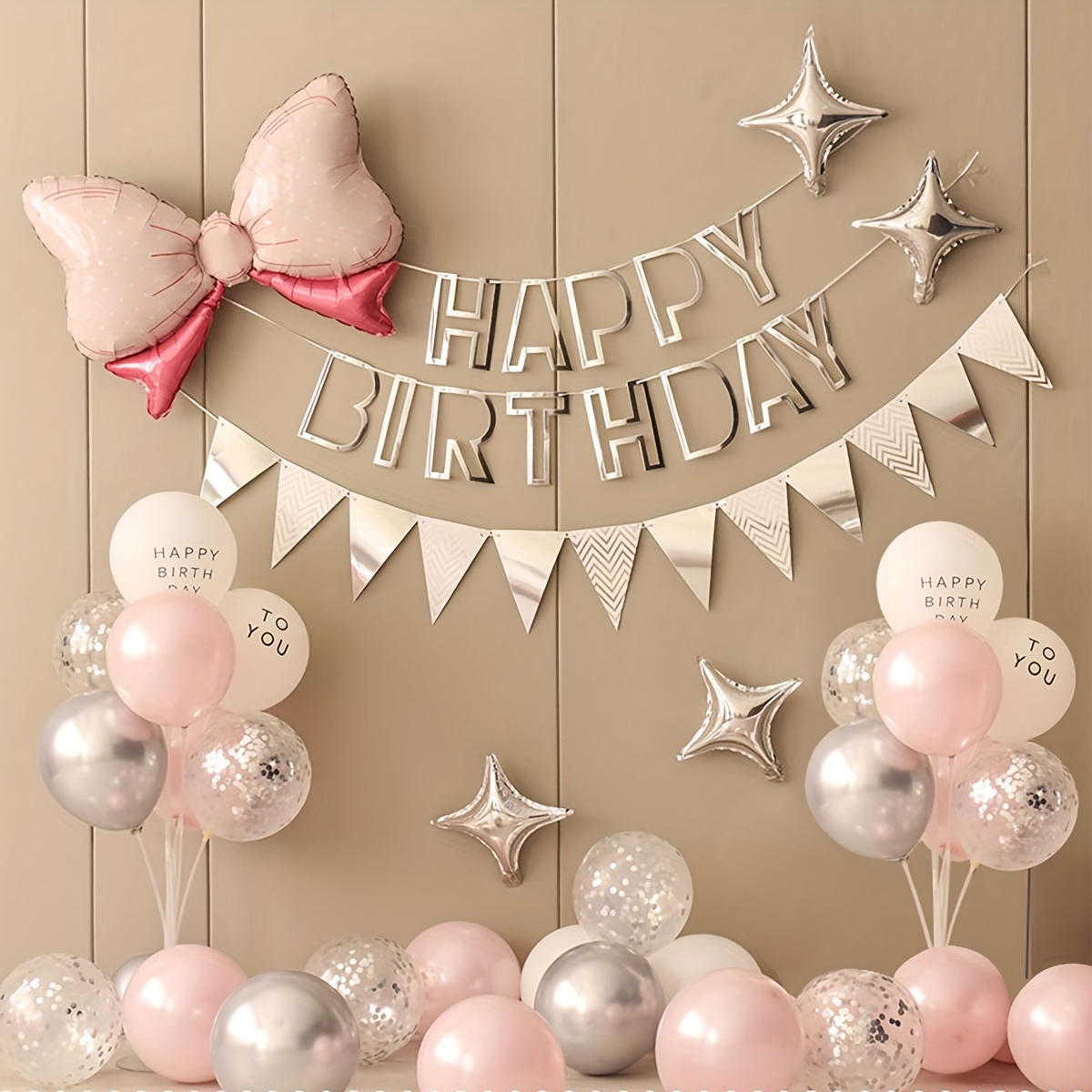 Decoraciones de fiesta de cumpleaños moradas para niñas y mujeres – Paquete  de pancarta de feliz cumpleaños morado con telón de fondo de cortina de