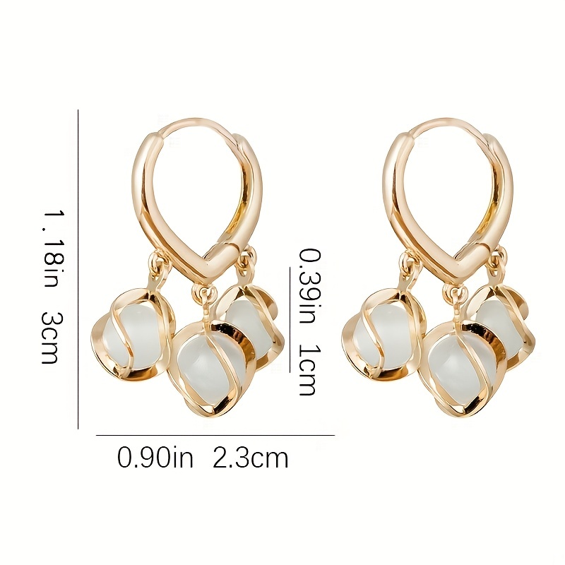 Dropship Cat Pattern Rectangle Drop Hook Earrings Cute Jewelry