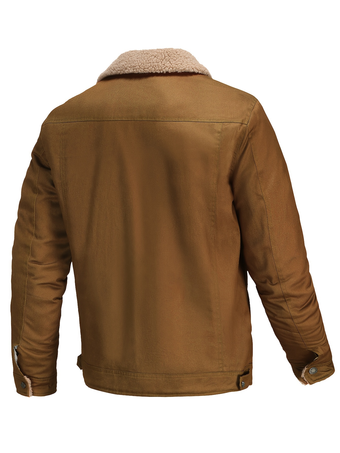 Men's Casual Fleece Lined Jacket Chic Cotton Flap Pocket - Temu