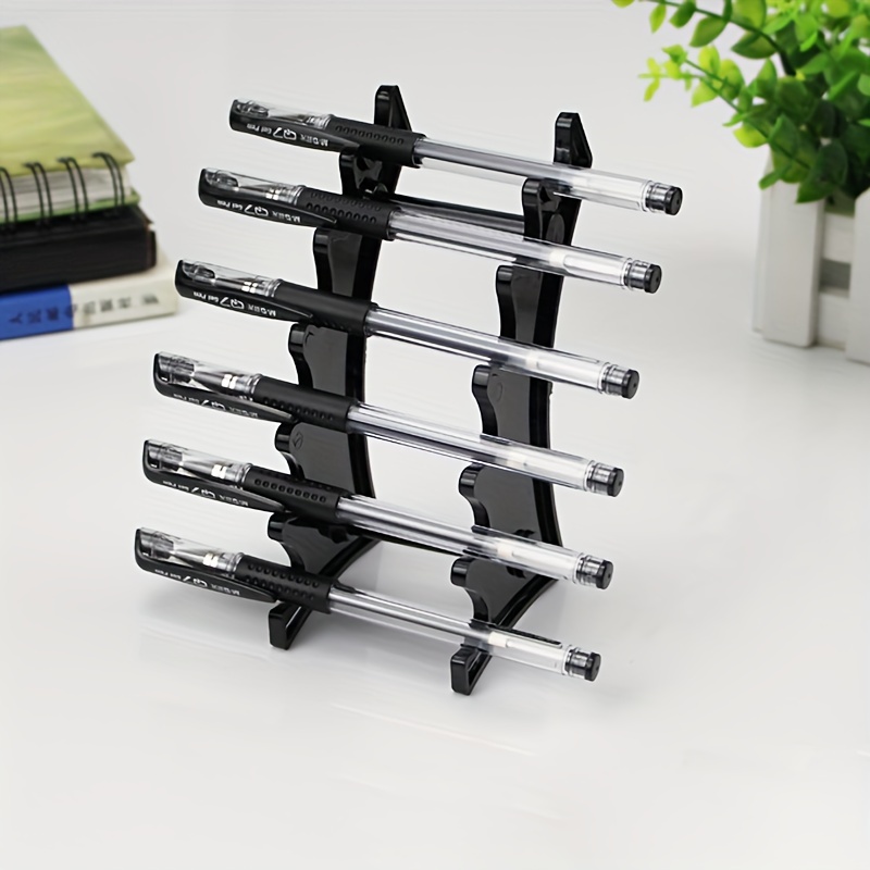 Plastic Pen Holder 6 Slots Pen Holder Display Stand Eyebrow Pen Display  Stand Makeup Brush Rack Organizer For Home School And Office Store Use