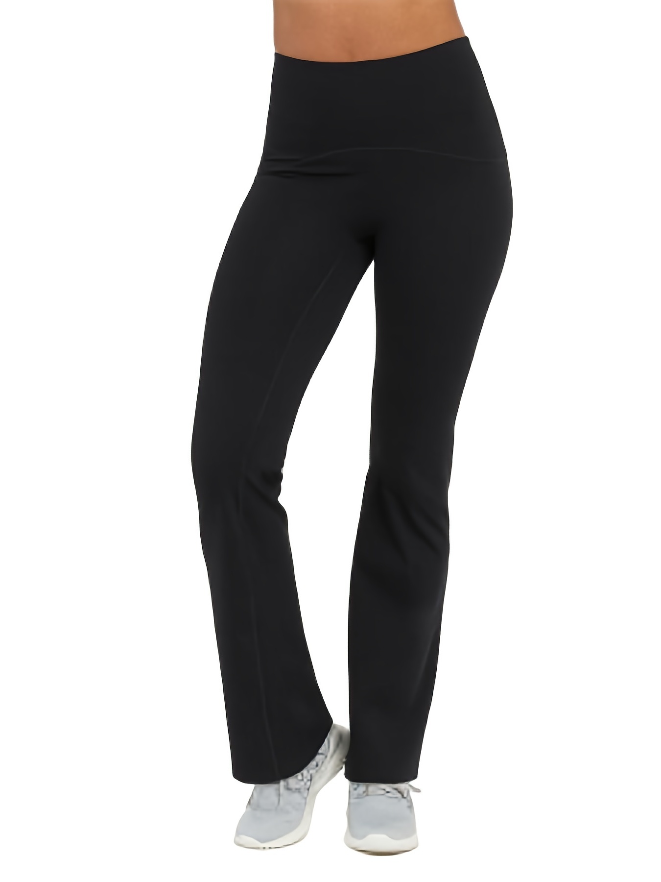 High Waist Ribbed Yoga Bootleg Pants Solid Fitness Workout - Temu