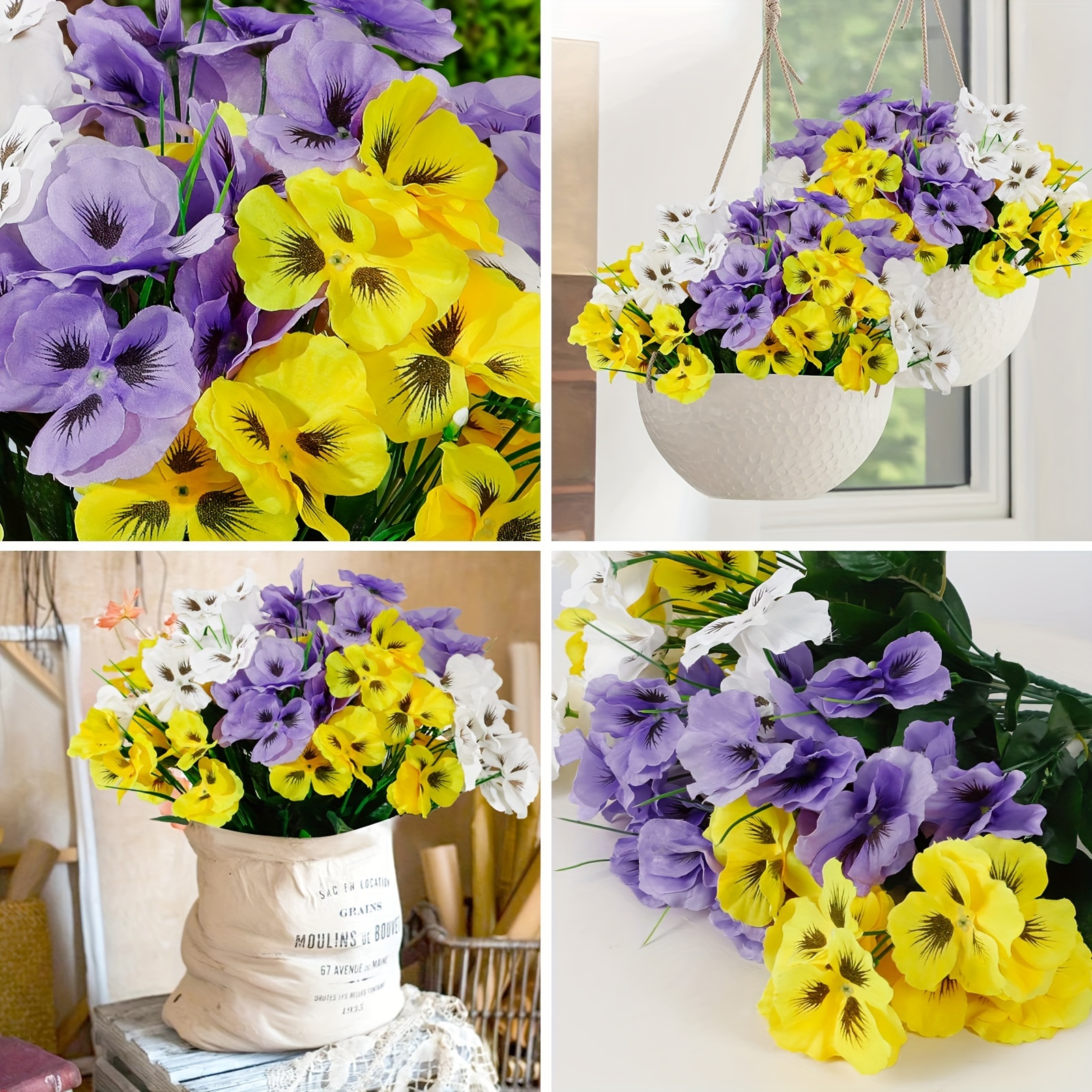 Artificial Pansy Flowers Outdoors Uv Resistant Fake Pansy - Temu