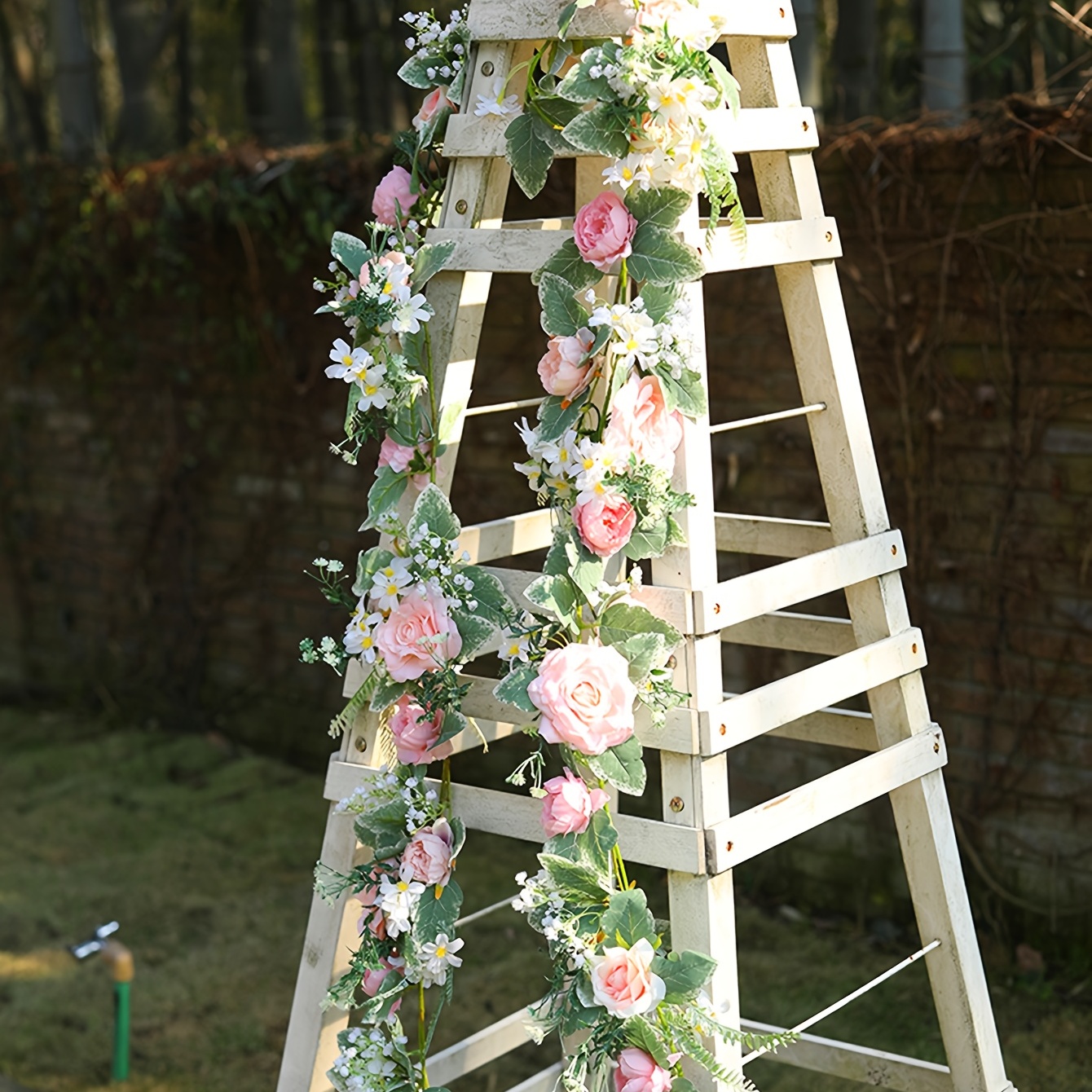 Pink Artificial Rose Garland for Wedding Decor