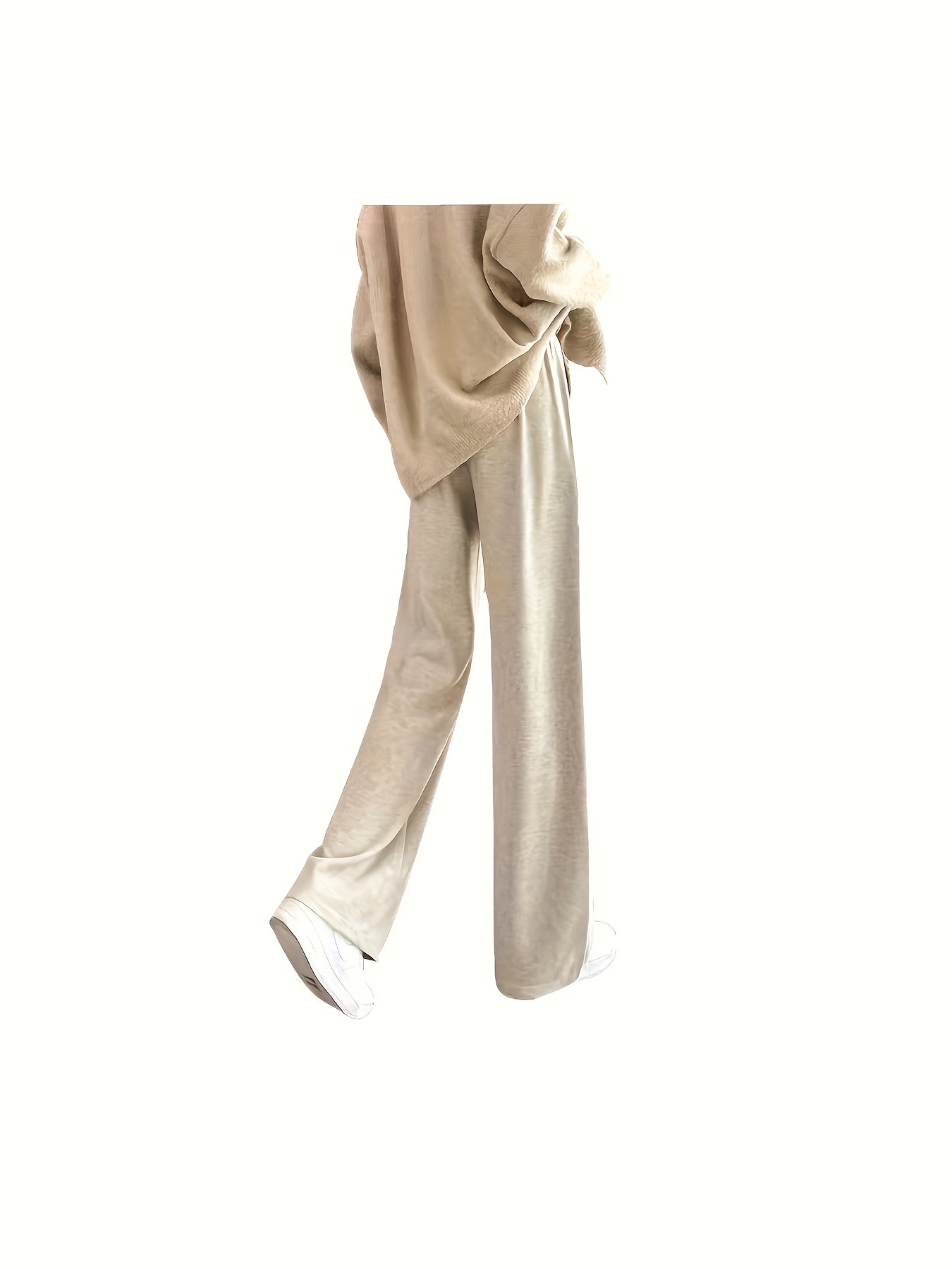 Solid High Waist Drawstring Pants Casual Wide Leg Pants - Temu