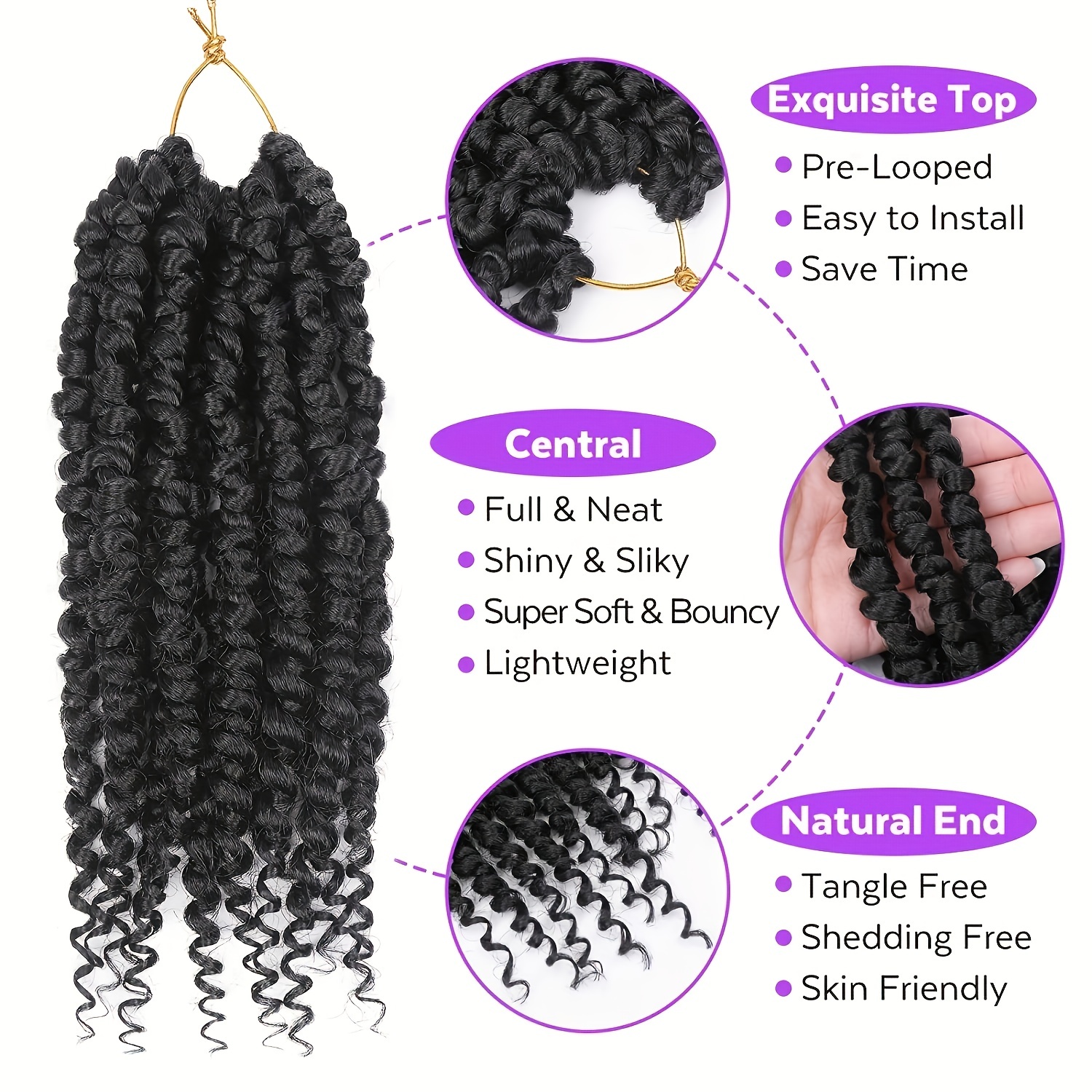 Passion Twist Crochet Hairpieces 12 Strands Pre twisted - Temu United Arab  Emirates