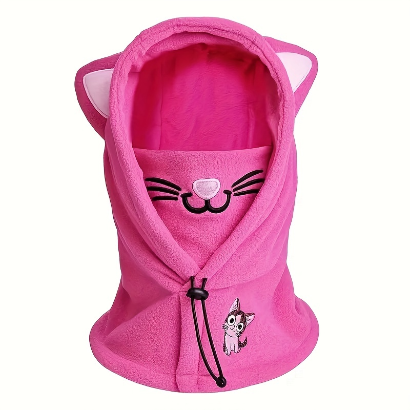 1pc Winter Hat, Balaclava Ski Mask Boys Girls Windproof Double Layer Thick Warm Kitten Hat, Ideal choice for Gifts