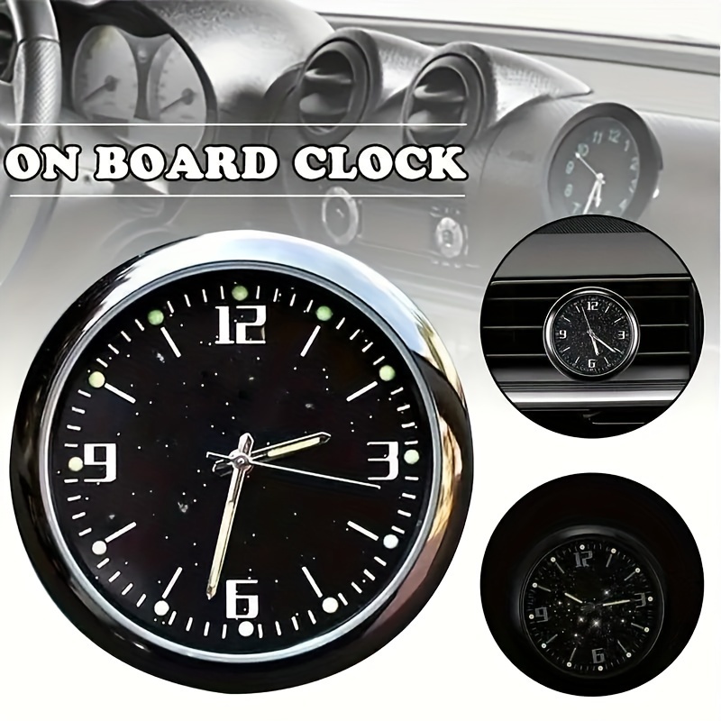 Oniissy Horloge de tableau de bord de voiture, mini horloge numérique  lumineuse pour tableau de bord de voiture - Horloge à quartz analogique à  coller