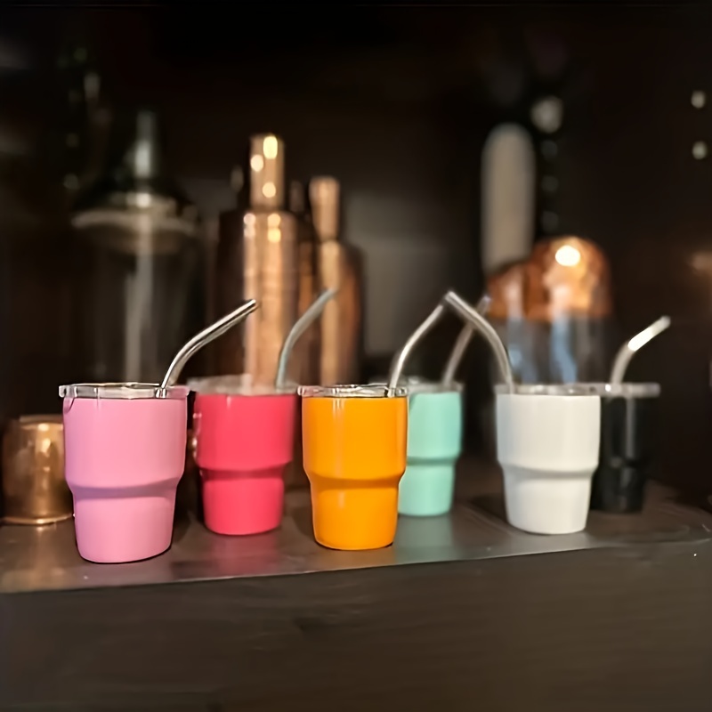 1pc Stainless Steel Creative Cute Mini Cup, With Handle Double