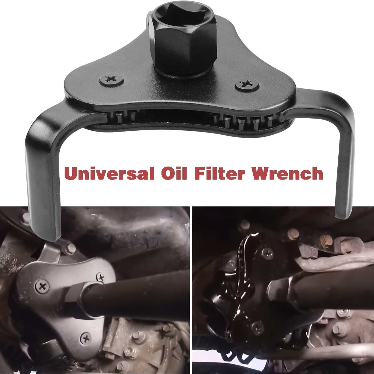 Kaufe Universeller Auto-Ölfilterschlüssel, Ölfilter-Entfernungswerkzeug, 3  Backen, verstellbar