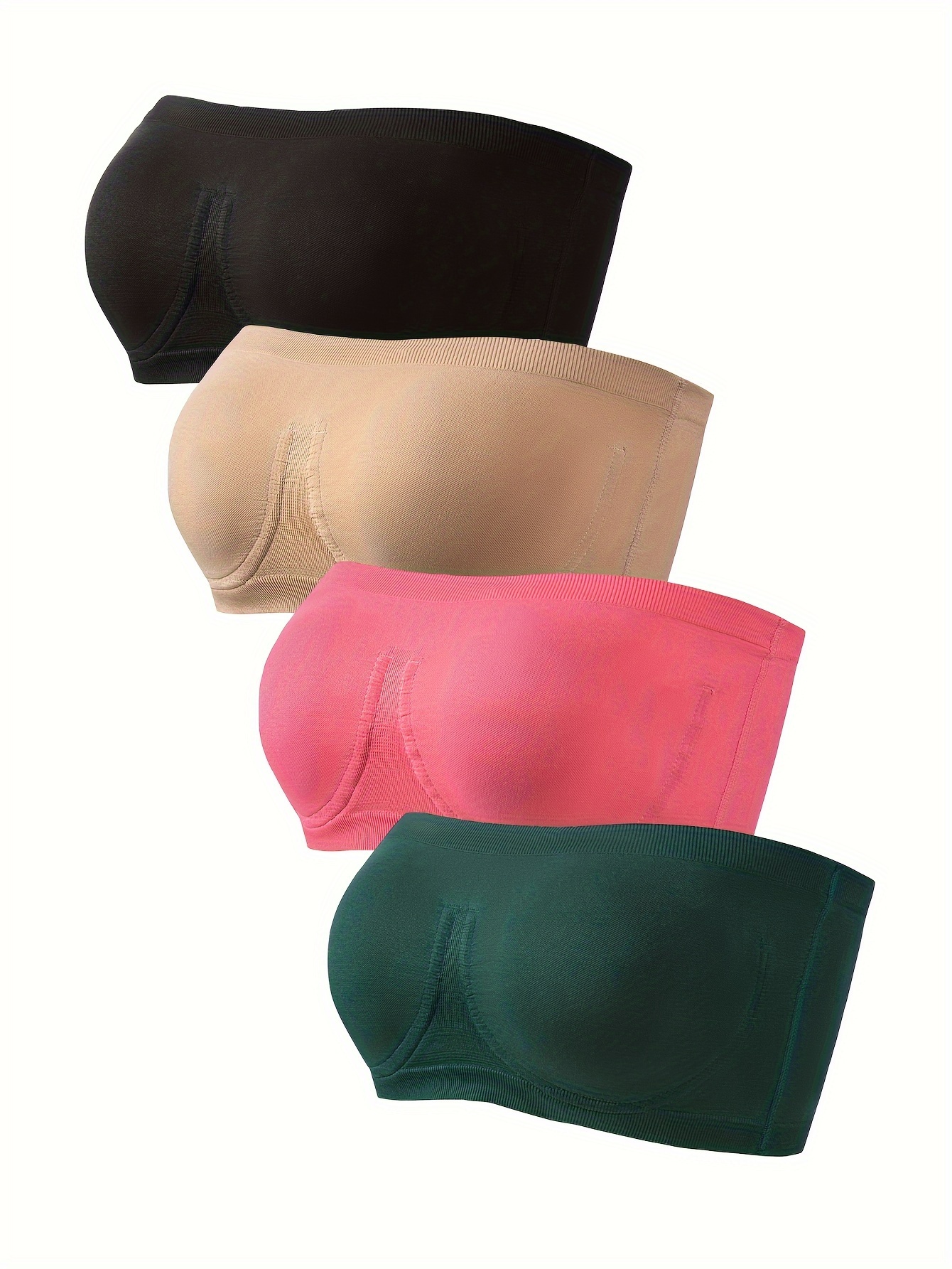 Women's Breathable Wrap Chest Strapless Bras Solid Seamless - Temu