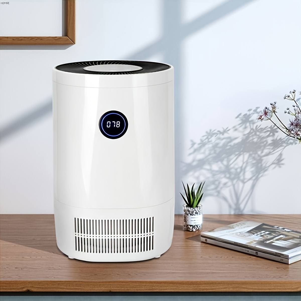 true hepa air purifier for home office living room digital display air cleaner with air monitor hepa filter removes 99 98 of smoke dust and pet dander night light covers up to 500 sq ft