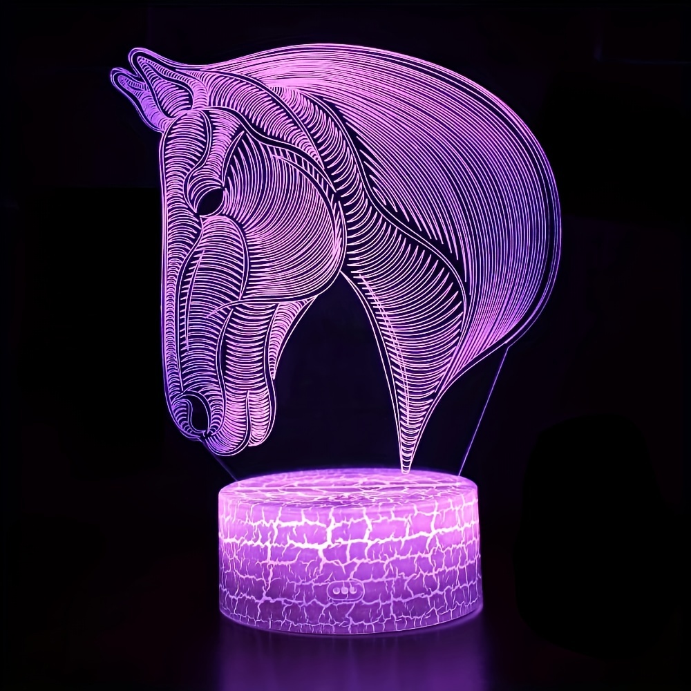 3D Horse Night Lights: 16 Colors Changing With Remote Control