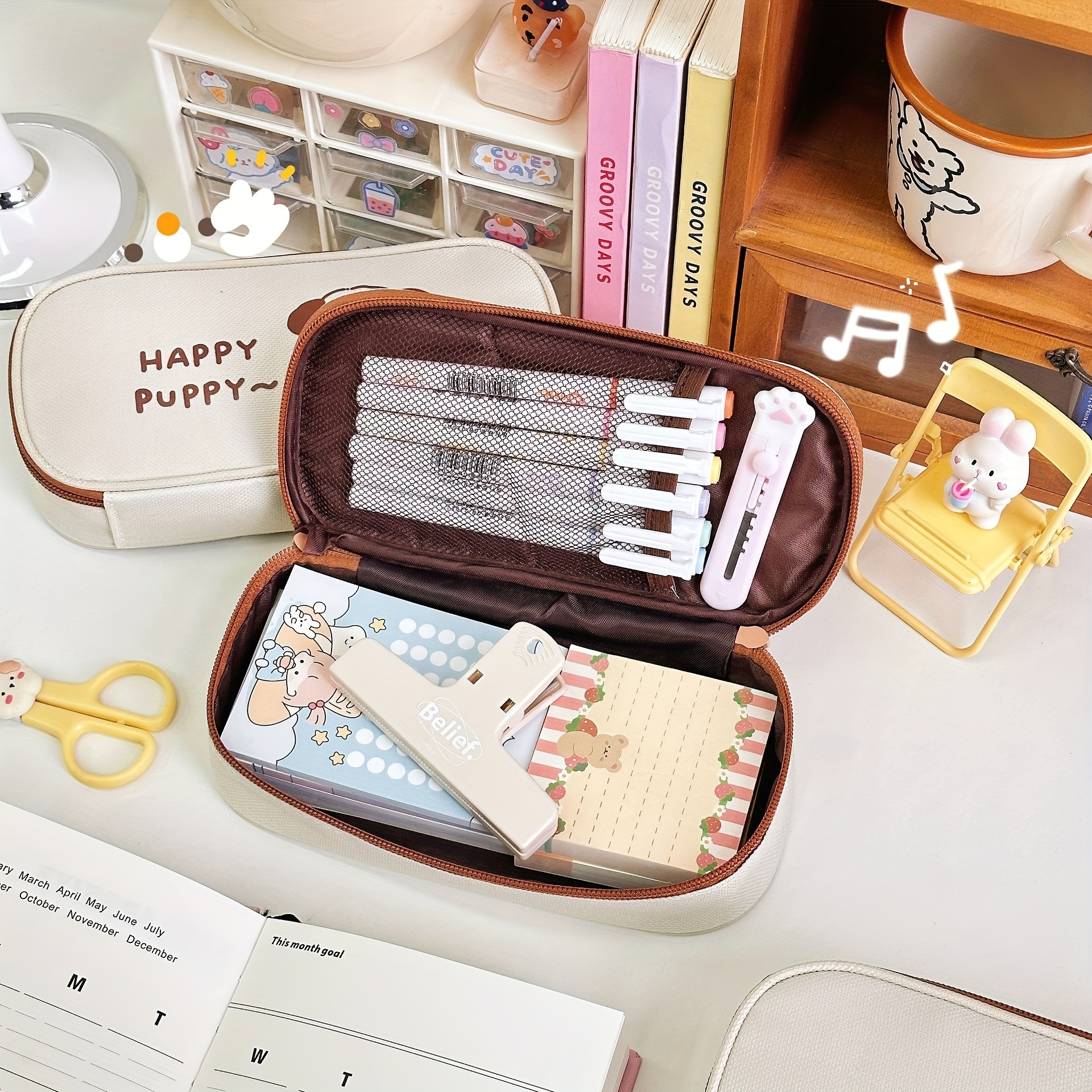 Cute Pencil Case Kawaii Pen Pencil Organizer Bags Big - Temu