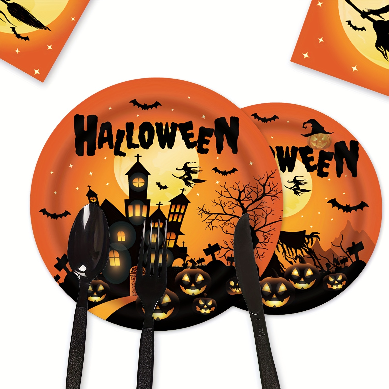 Halloween Disposable Cutlery Party Decor Party Supplies Temu Ireland