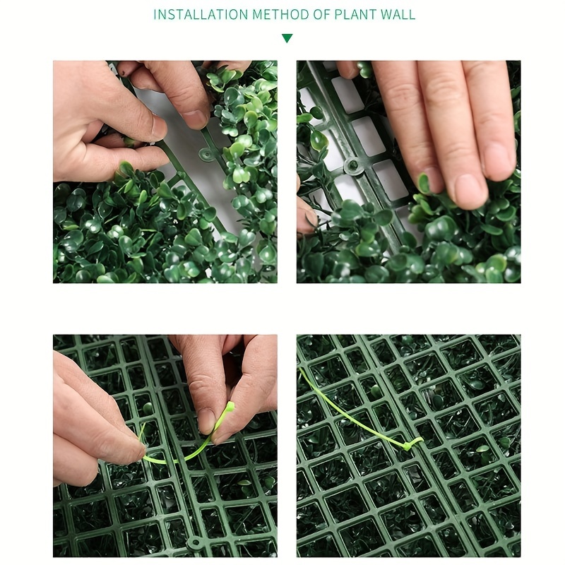 Artificial Grass Wall Panel Faux Shrubs Fence Mat Room Wall Decoration Panel