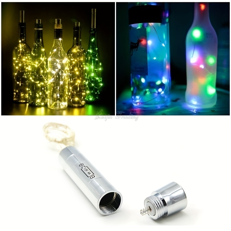 1pc 20 led beautiful bottle lights cork shape lights for wine bottle starry string lights for party battery powered no plug details 9