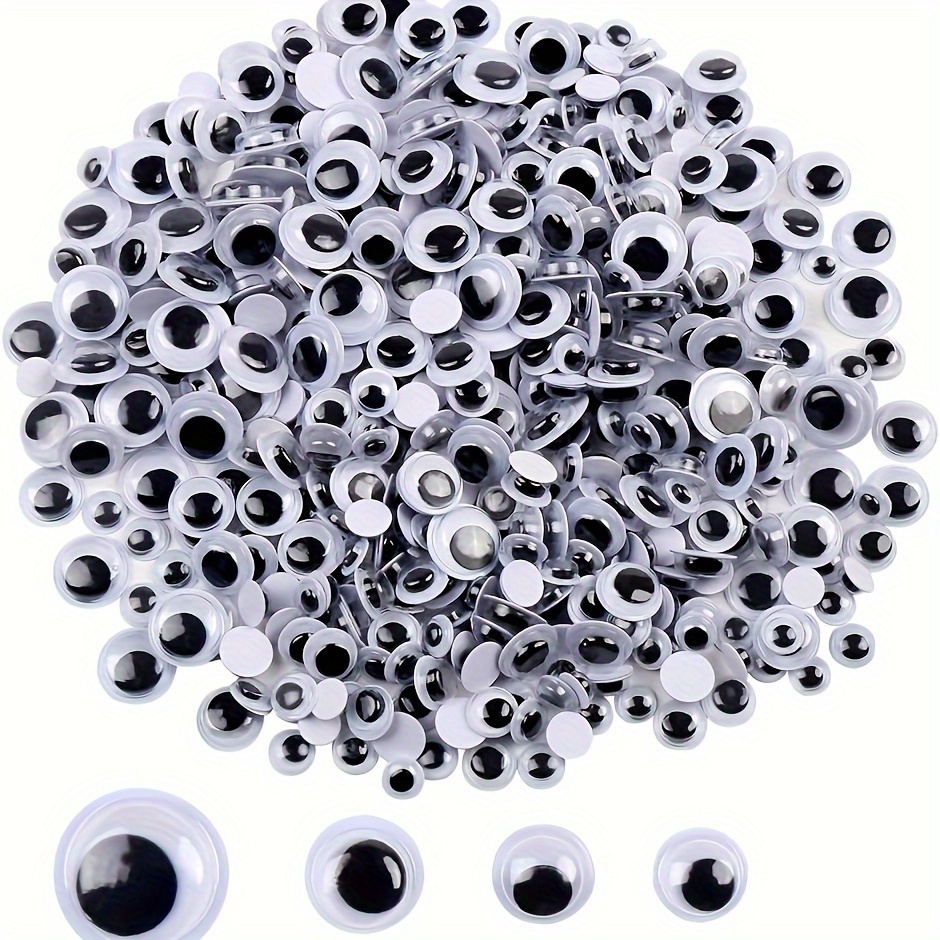 Black Mixed Wiggle Eyes With Self-adhesive Diy Scrapbooking Crafts 500  Pieces