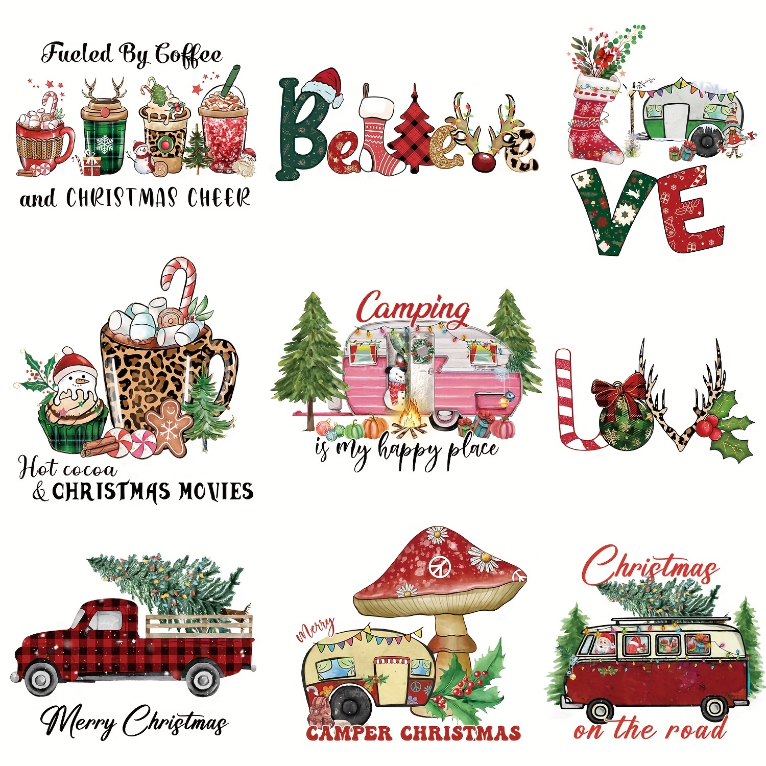 Christmas Iron On Transfers Christmas Iron On Sticker Heat - Temu