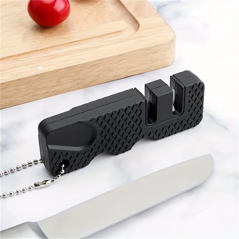 1pc Portable Mini Tungsten Steel & Ceramic Knife Sharpener, Multifunctional  Sharpening Stone For Kitchen, Quick Small Outdoor Pocket Tool