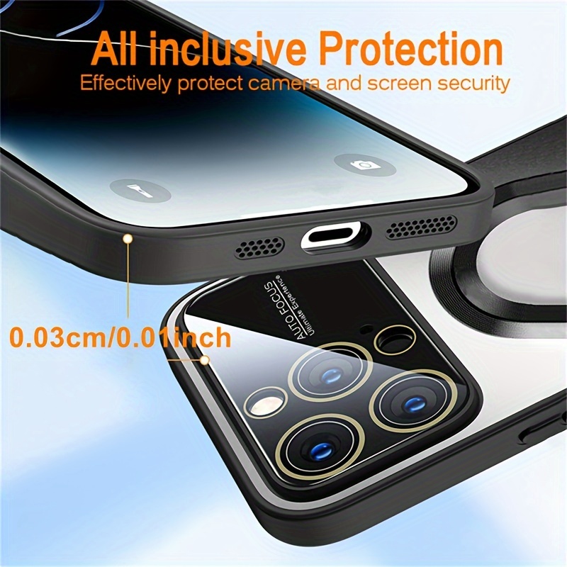 Ultra Thin Carbon Fiber Magnetic Case for iPhone 15 Pro 14 Plus 13 12 11 Pro  Max Magsafe Wireless Charging Frameless Phone Cover