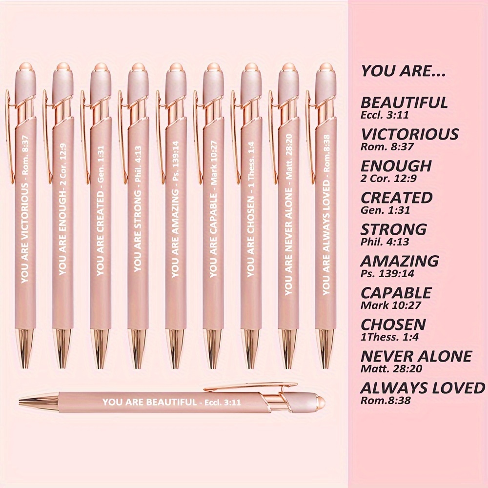 Rose Gold Ballpoint Pens With Stylus Tip: Ideal Gift For - Temu