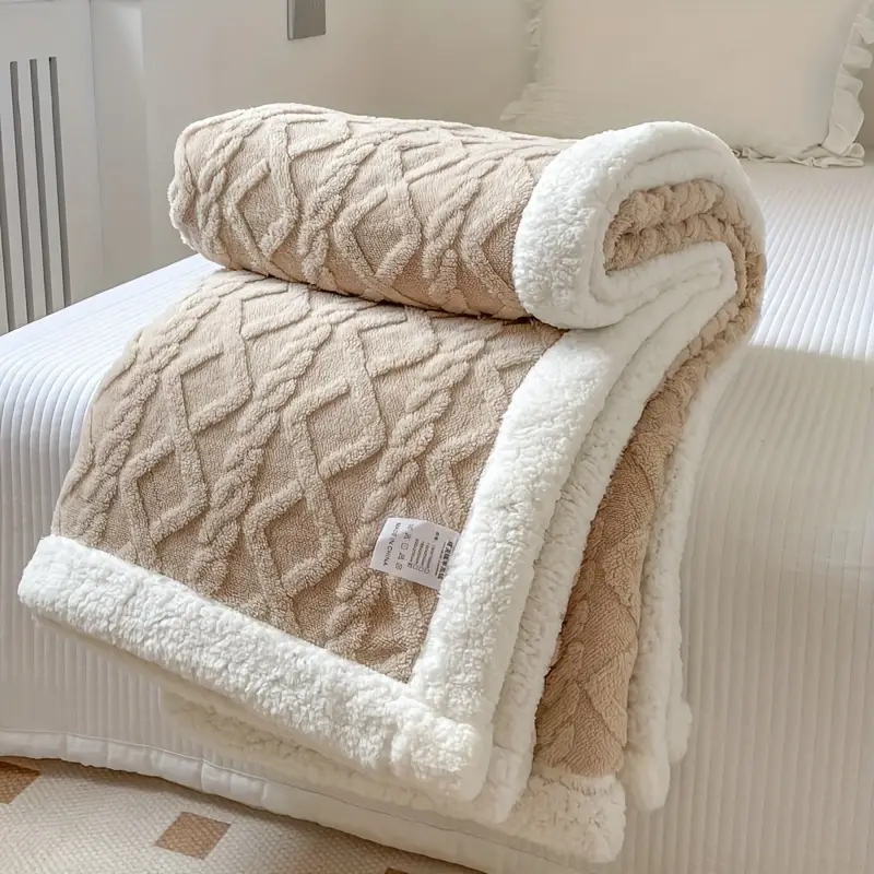 Double sided Fleece Bed Blanket Autumn Winter Thickened Sofa - Temu