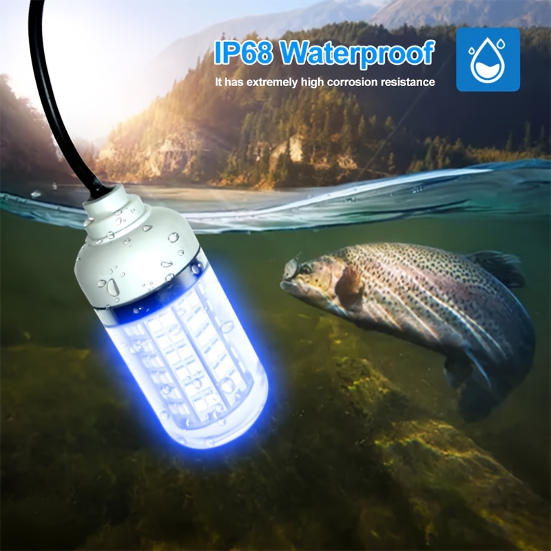 12v Led Fishing Light Ip68 Fish Finder Lamp Underwater - Temu United Arab  Emirates
