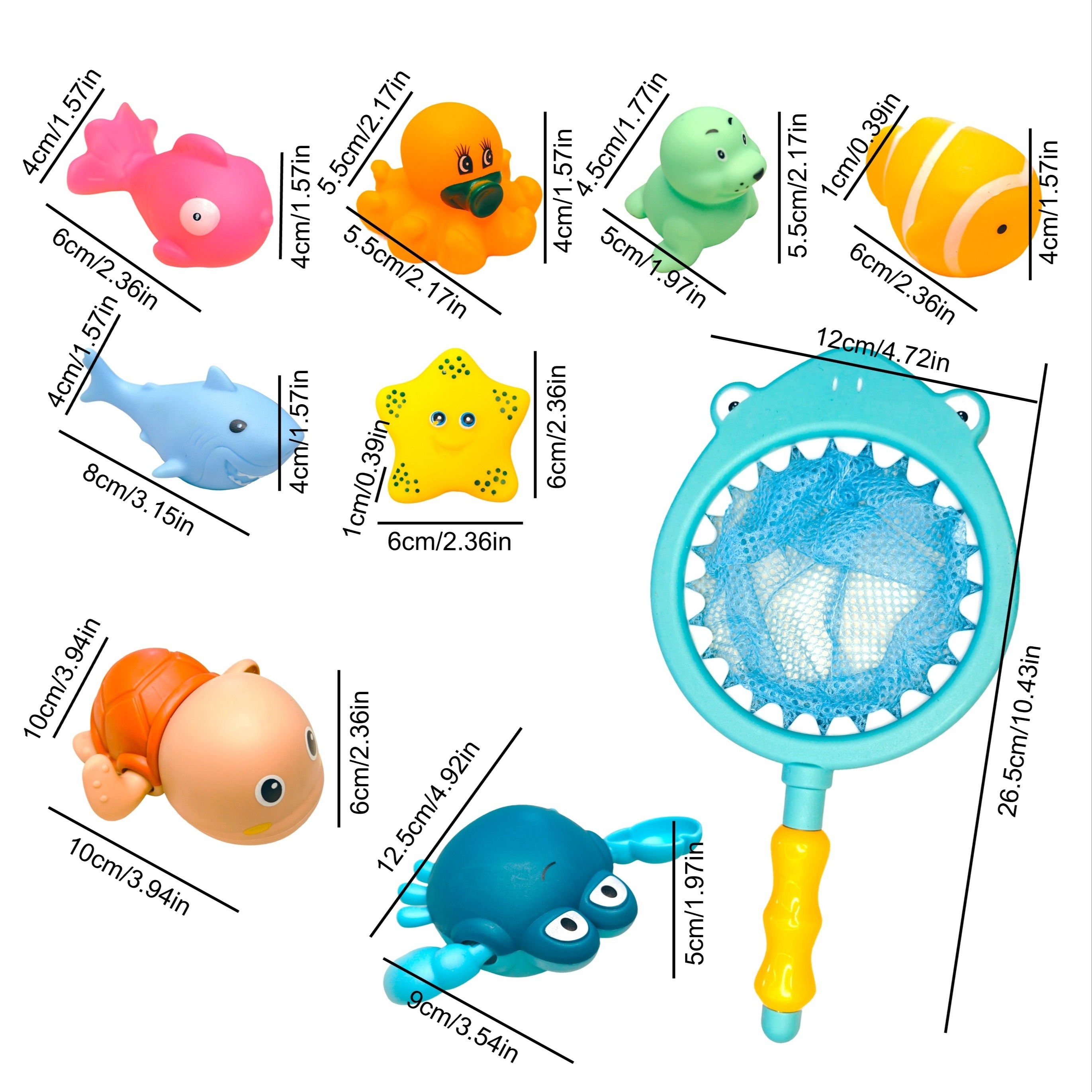Bathroom Toys Shark Fishing + 6 Soft Glue Pinch Calling - Temu