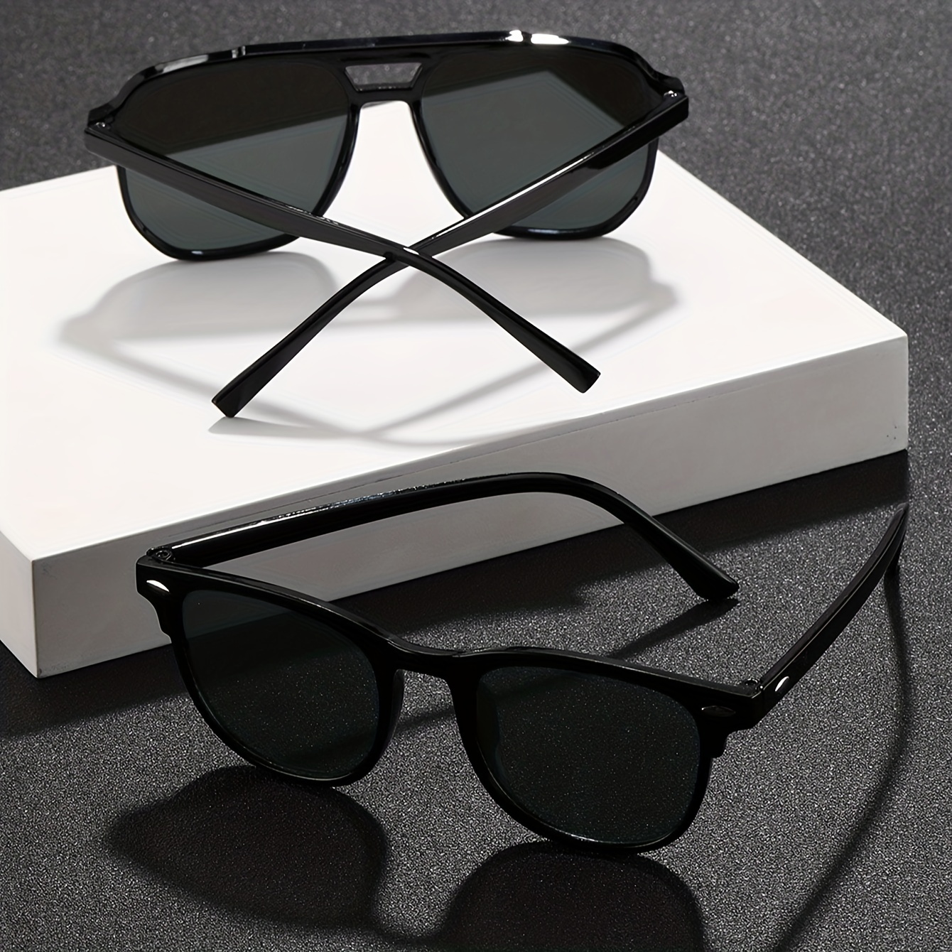 1pc Minimalist Party Sunglasses, Black Photo Prop, For Party