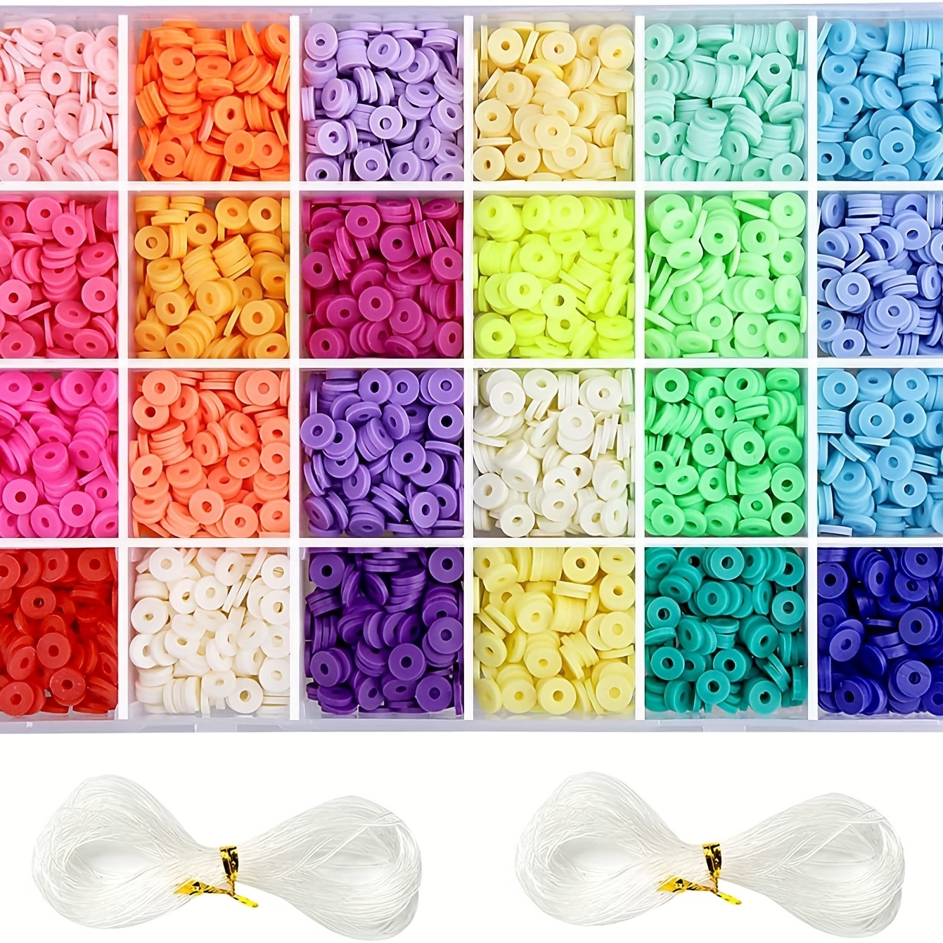  White Clay Beads, 2100 PCS Heishi Vinyl Beads, Flat Round  Polymer Clay Spacer Beads for DIY Jewelry Making Bracelets Necklace (6mm) :  Arts, Crafts & Sewing