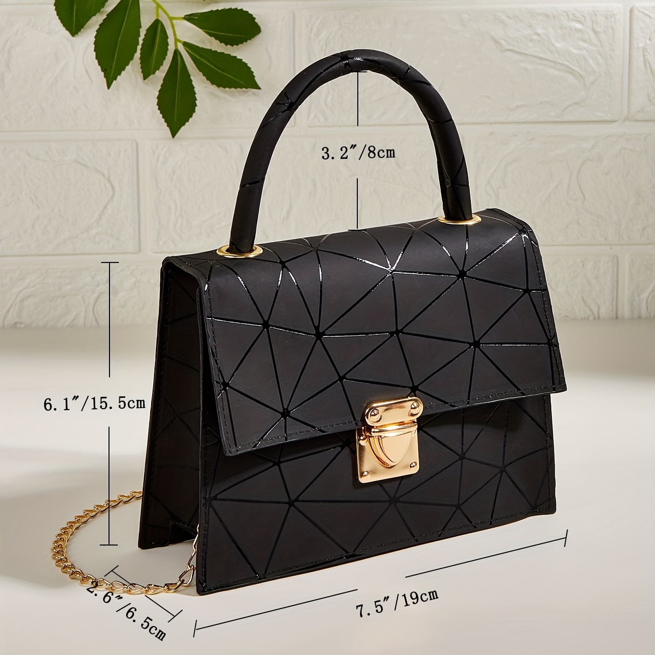 Mini Metallic Geometric Pattern Handbag