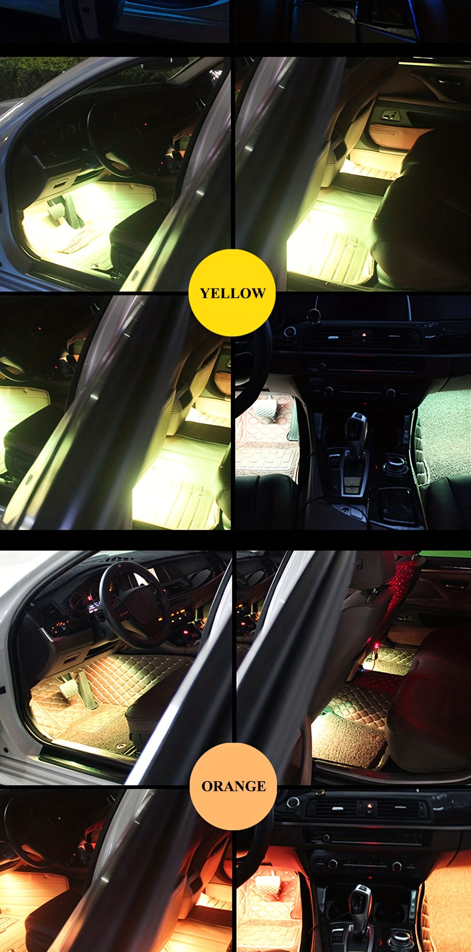 Car Led Foot Light Strip 4 Interior Music Voice Control - Temu
