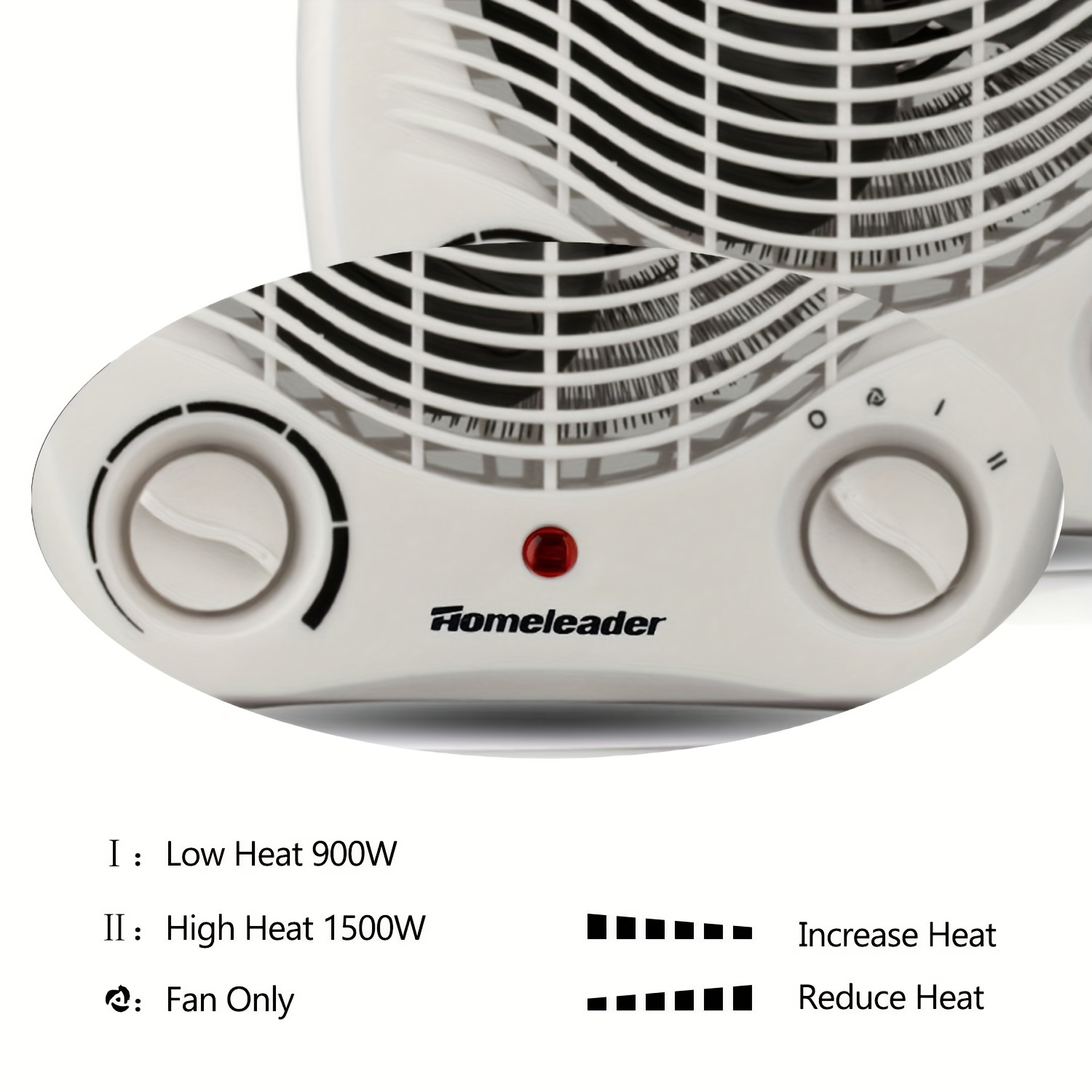 1500 W 2 in 1 Mini Portable Space Ceramic Heater Cooling Fan with Overheat Protection-White