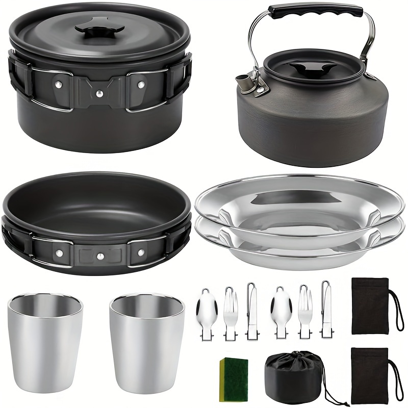 Camping Cookware Mess Kit Portable Outside Camping Cooking
