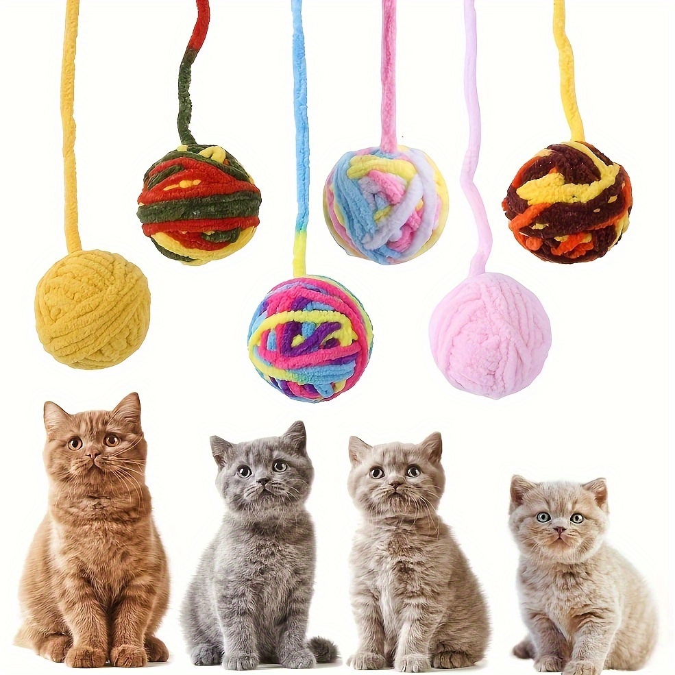 Pet Cat Toys Self Entertaining Chew And Teaser Cats Toy Balls Wool Balls  Cat Supplies Fidget Toy For Cats Accessories - Temu