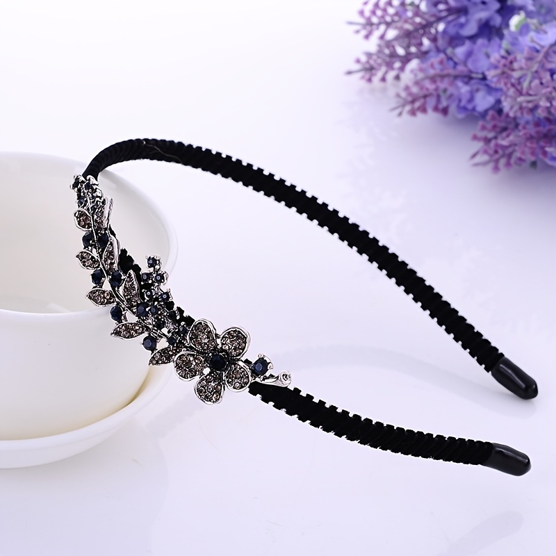 Boho Velvet Crystal Vintage Headband Rhinestone Bow Hair Accessories