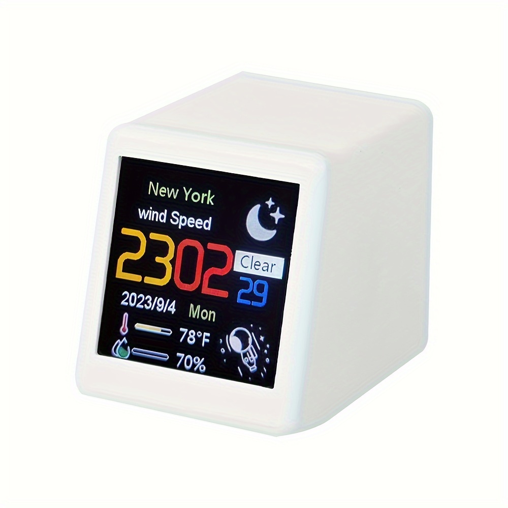 1PC LCD Electronic Digital Thermometer And Hygrometer Indoor And Outdoor  Thermometer And Hygrometer Weather Station Clock, Desktop Creative  Thermometer Clock, Can Be Given As A Gift