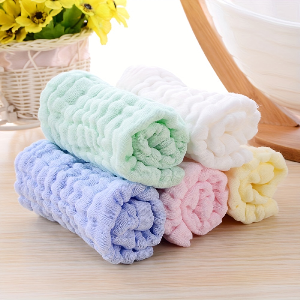 Mukin Lot de 5 chiffons de toilette en mousseline de coton naturel pour bébé  – Serviette de