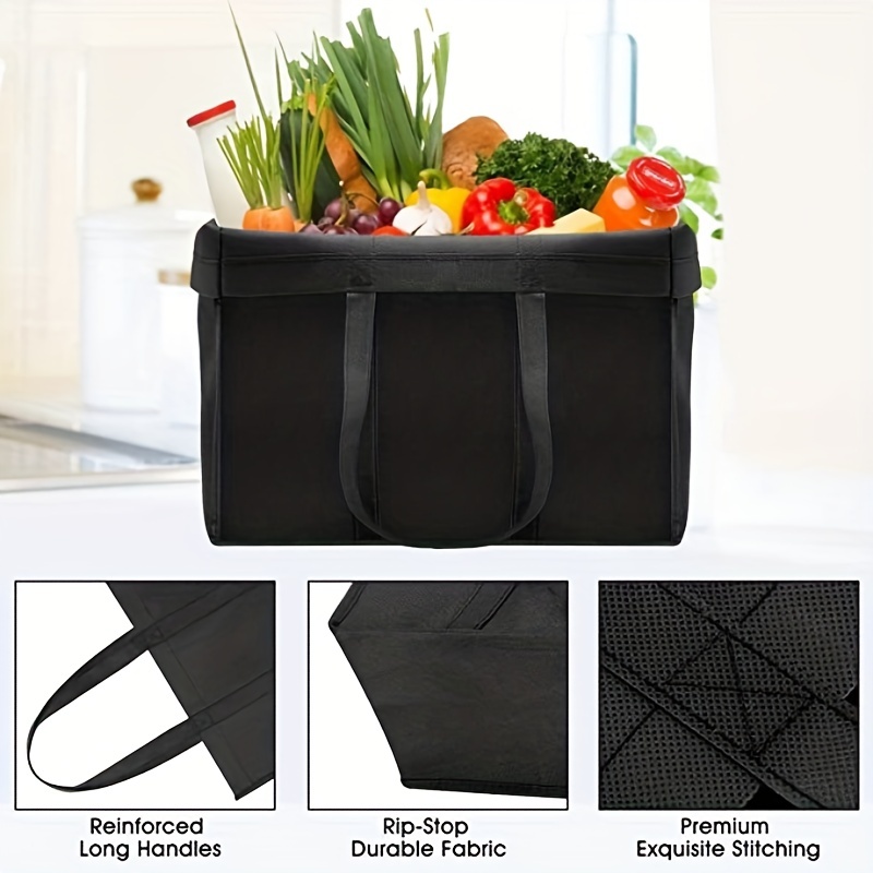 Reusable Grocery Shopping Bags Foldable Tote Eco Friendly 16x10x13in