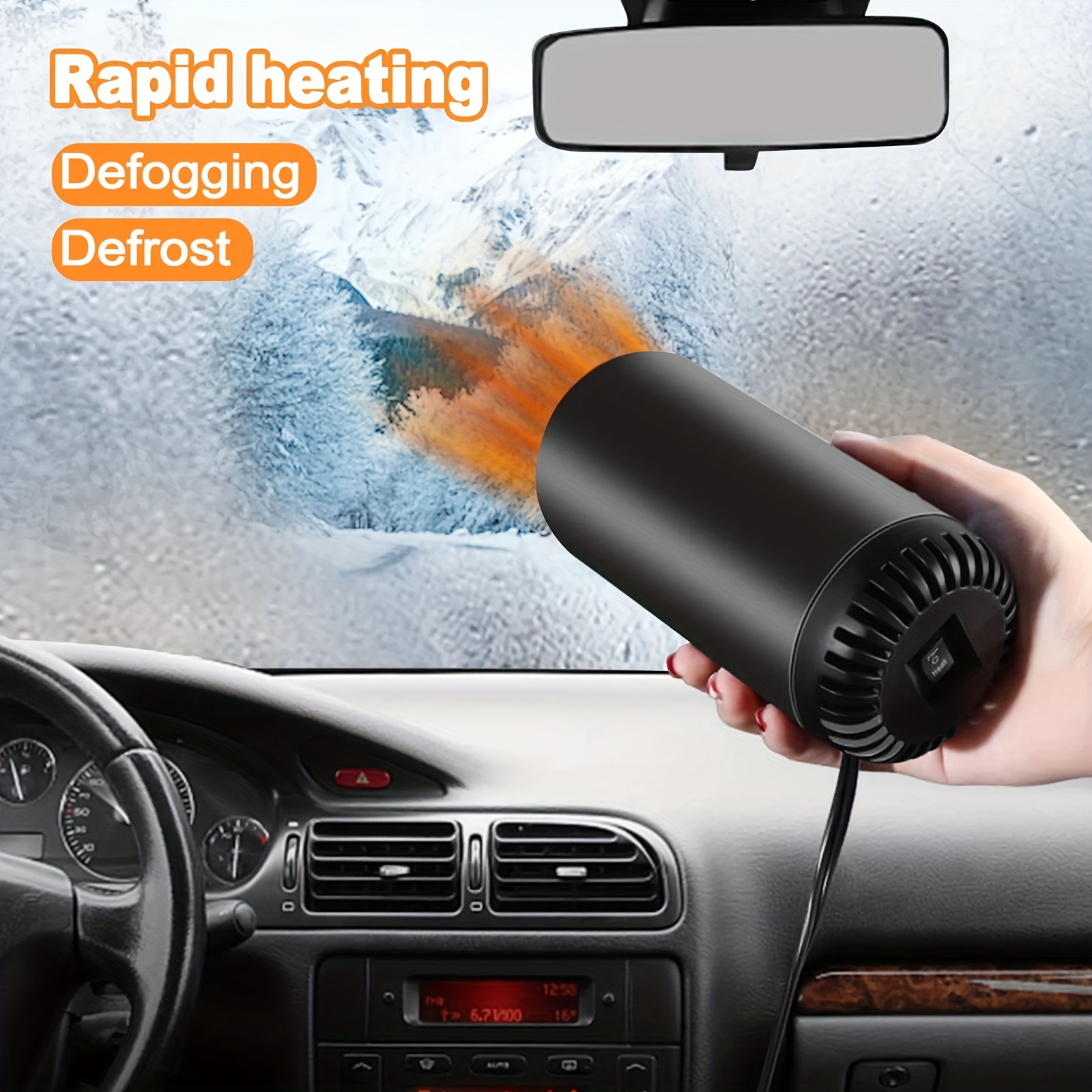 TqaSer 【 2023 New Version】Portable Car Heater,Auto Heater Fan, Car Windshield Defogger Defroster, 2 in1 Fast Heating or Cooling Fan, 12V 150W Auto