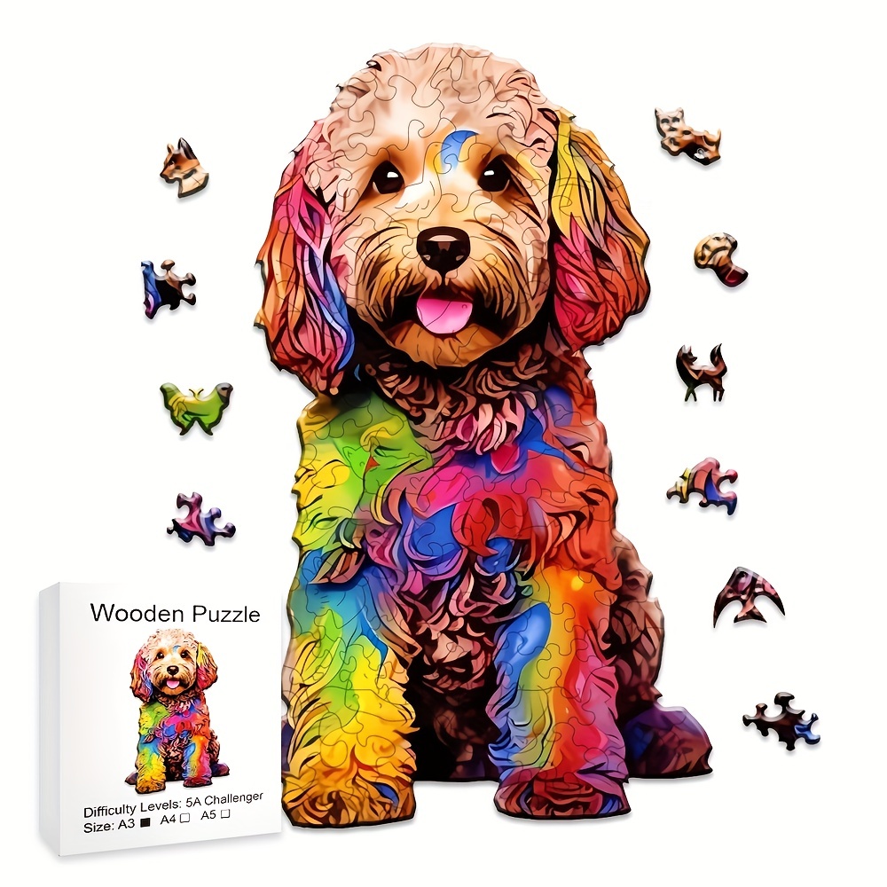 Jigsaw Wooden Cool Dog Creative Gift Wrap Adult Children - Temu