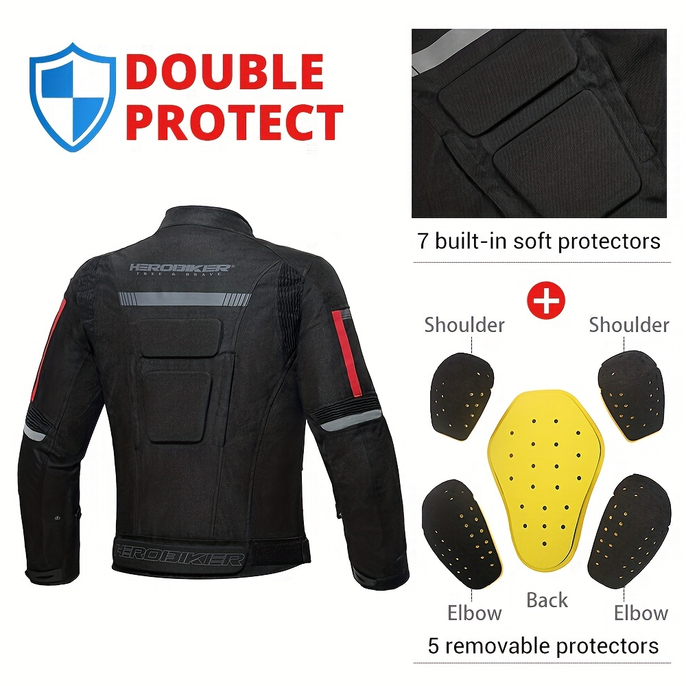 HEROBIKER Motorcycle Jacket Motocross Riding Jackets Motorbike CE Armor  Windproof Riding Clothing Protective Gear Waterproof : Automotive 
