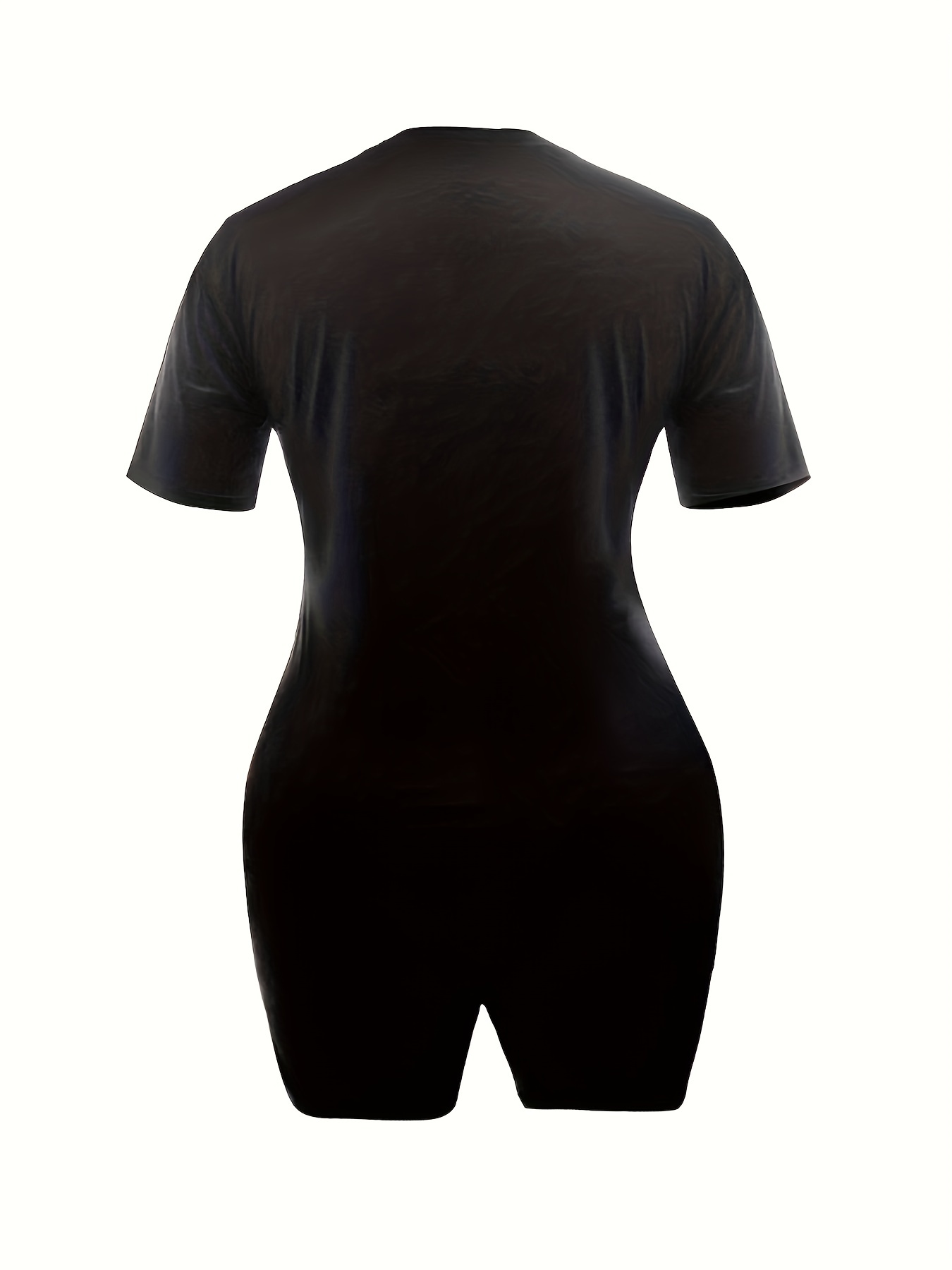 Dark Rabbit Print 2pc Set Crew Neck T Shirt & Shorts Outfits for Spring & Summer